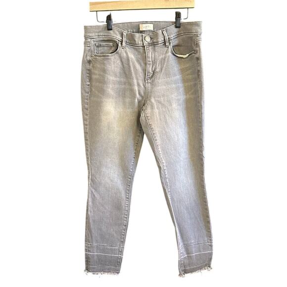 LOFT Denim - Loft Light Jeans Gray Modern Skinny Raw Hem Size 10